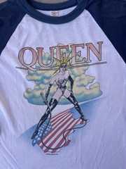 Vintage Queen Shirt Large 80s Mistress Rock Band Tee Freddie Mercury USA Map