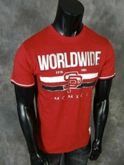 Mens Southpole T-Shirt Worldwide Raised Gold Foil Prints Black Red or White