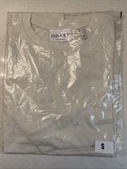 ODAAT 100% Organic Cotton Cream T-Shirt Short Sleeve Small NWT