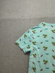 Aeropostale Men T Shirt S Light Blue Tropical Palm Tree Print Short Sleeve Tee
