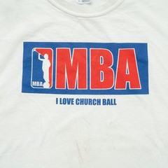 Y2k 2000s MBA Mormon Basketball Parody Moroni Parody Shirt XL White Distressed