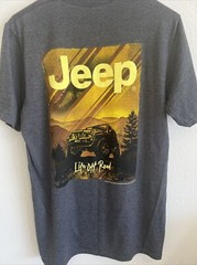 Men’s Jeep “Life Off Road” T Shirt, Large, Grey, Jedco