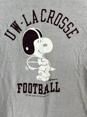 Vtg Champion T-Shirt Snoopy Peanuts UW Lacrosse Football Single Stitch 70s 80s