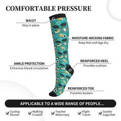 Knee High Compression Socks for Circulation, Athletic Running Hiking Support