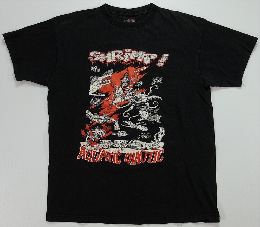 Rare Vintage 21VICTOR Shrimp Aquatic Chaotic 2009 Tour T Shirt 2000s Rock Band M