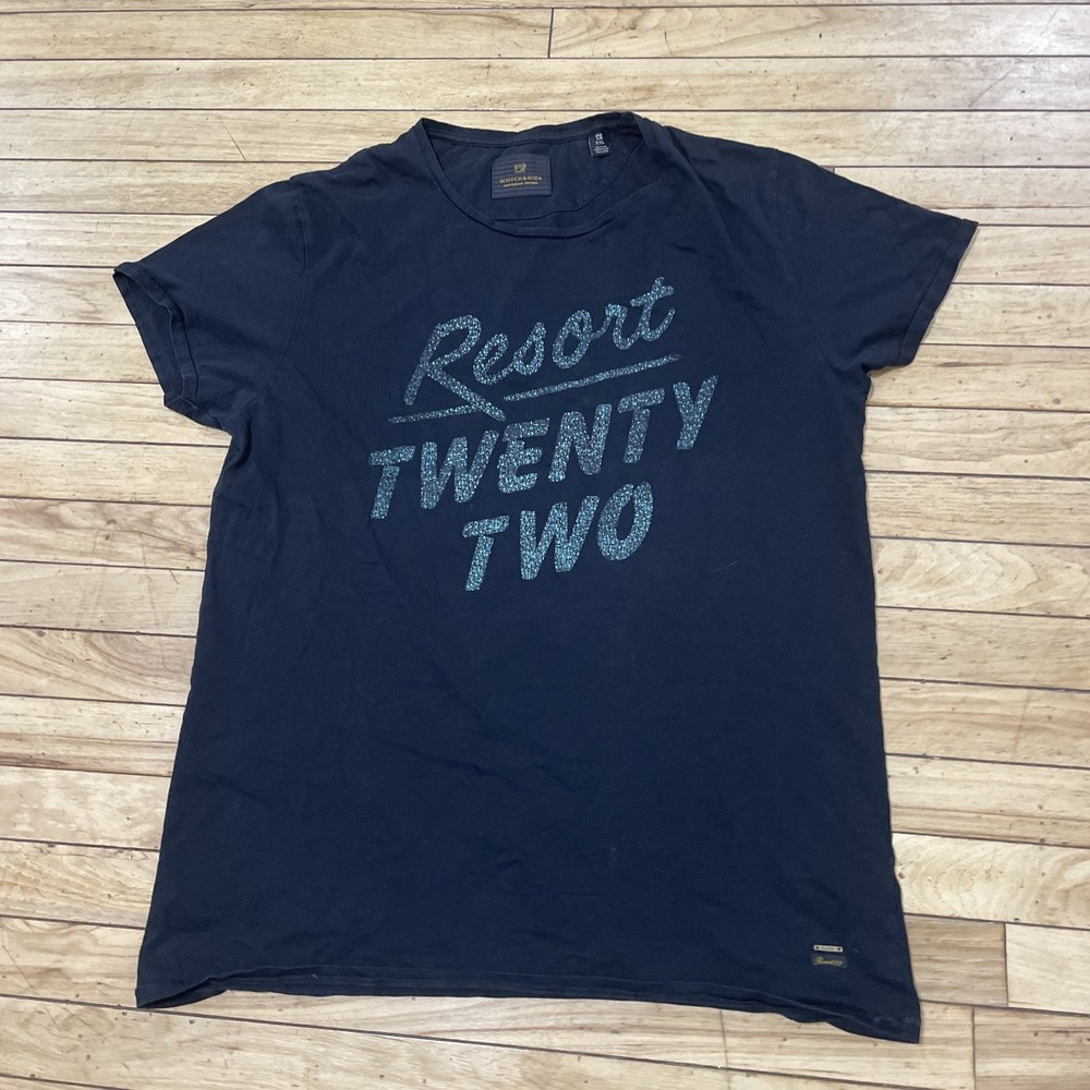 Scotch & Soda Resort Twenty Two Shirt Adult XXL Black Blue/Green Beach Comfort