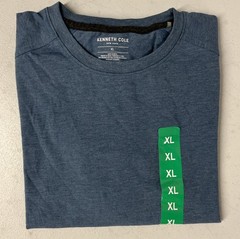 KENNETH COLE Men’s Organic Cotton Blend Crewneck T-Shirt XL BLUE Comfort Stretch