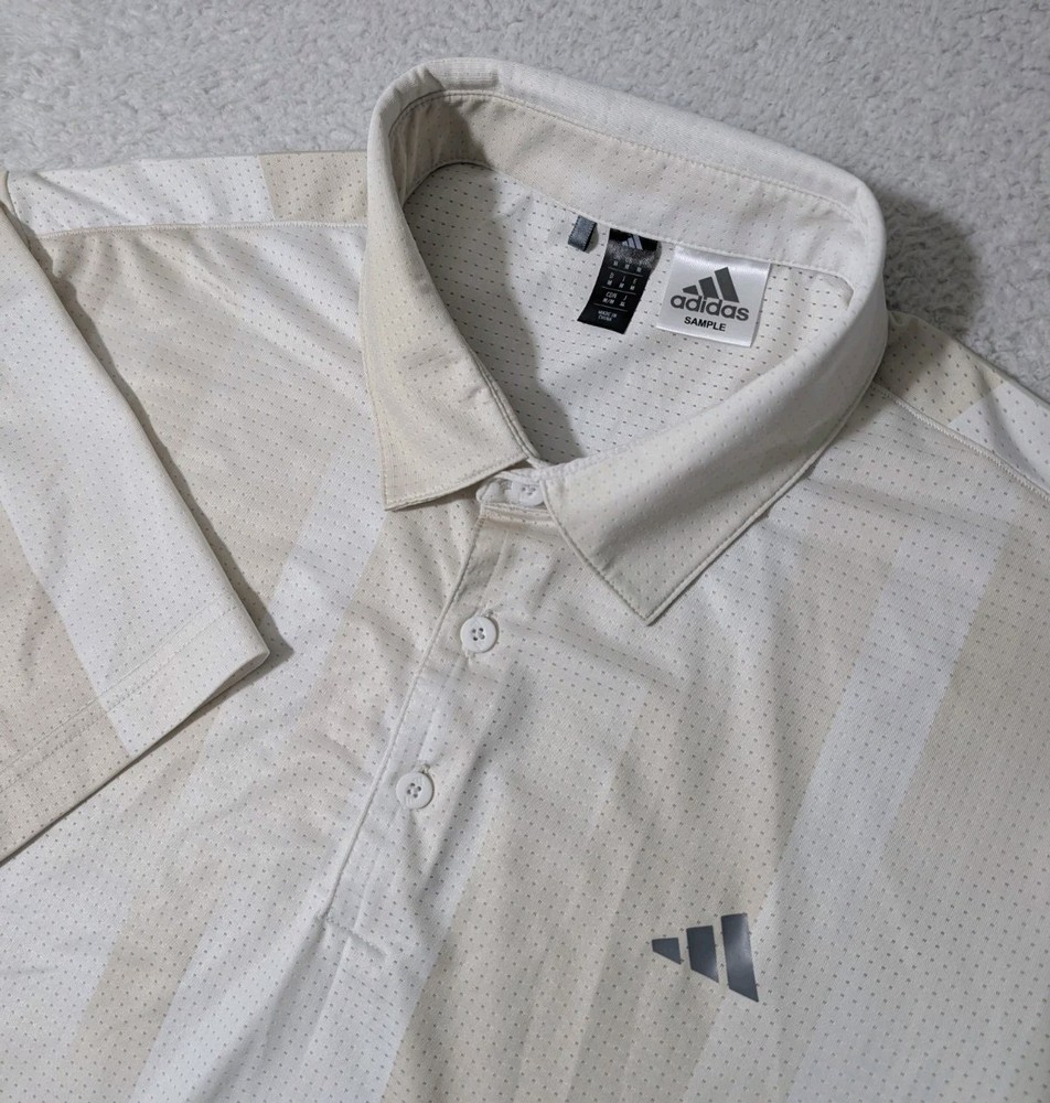 NEW Adidas Ultimate 365 Mesh Radiant Polo Shirt White/Alumin JL5283 Sample