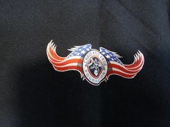Chris Kyle Frog Foundation T Shirt Mens L Navy Blue Red White Texas Flag Tee