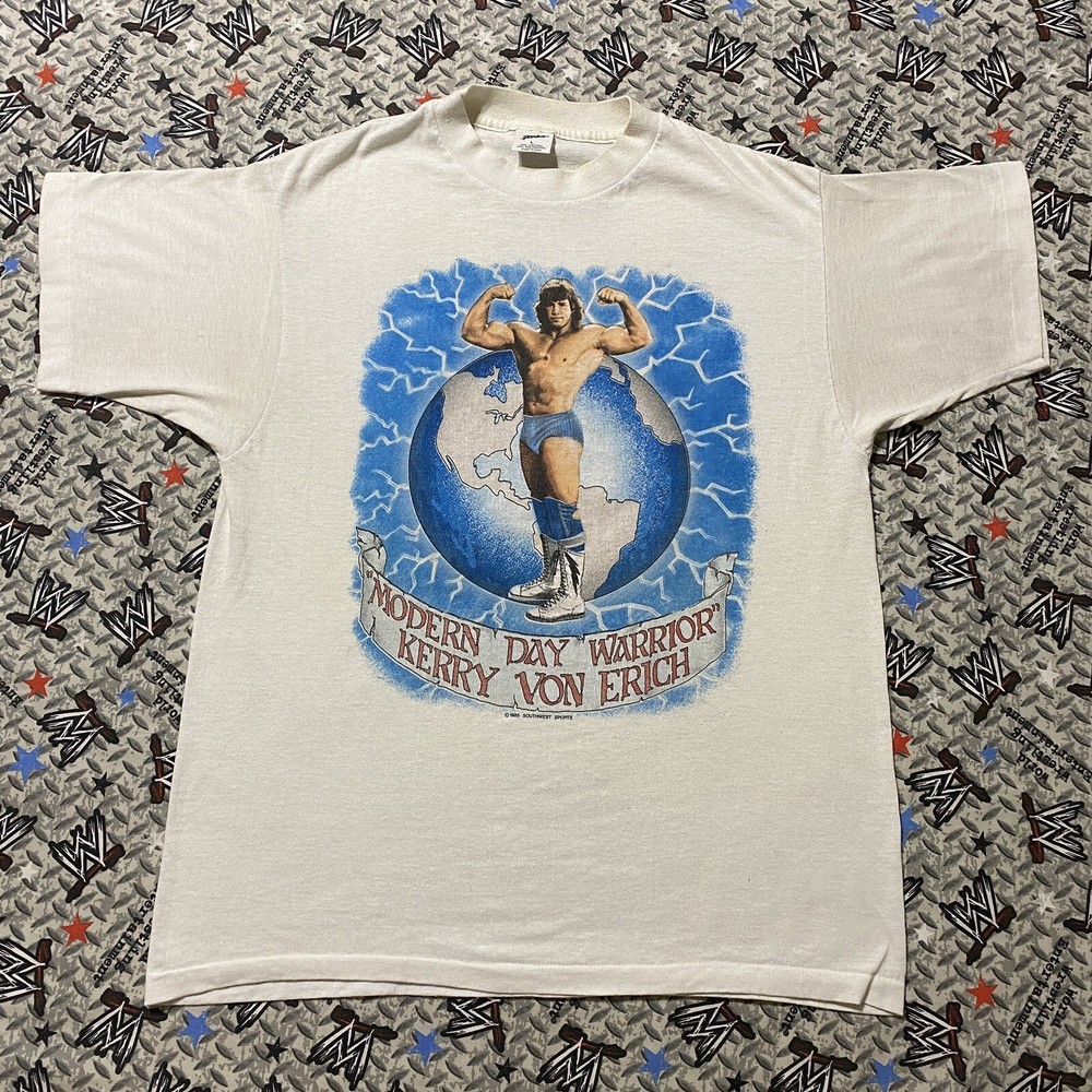 Kerry Von Erich “Modern Day Warrior” Men’s L T-Shirt 1985 Southwest Sports