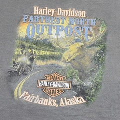 Vintage 2012 Harley-Davidson Alaska Fairbanks Dealer Tee—Grey/2XL/100% Cotton