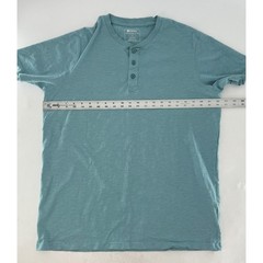 Mountain Warehouse Men’s Henley Shirt Turquoise Organic Cotton Sz L Sustainable