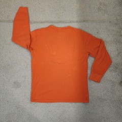 Polo Ralph Lauren Shirt Mens Large Orange Thermal Waffle Knit Long Sleeve Top