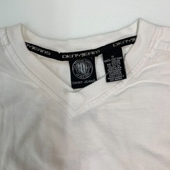 DKNY Jeans Muscle Tee Men S White V-Neck Distressed Graphic Logo VTG NWT