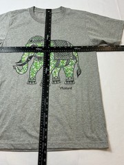 Elephant Thailand T Shirt Adult M Gray Graphic Tee 100 Percent Cotton Reg Fit