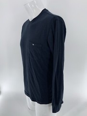 The Normal Brand Pocket T-Shirt Long Sleeve M Navy Cotton Poly Rayon YGI U4-104