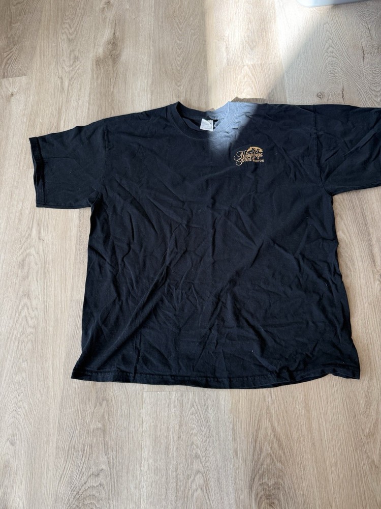 Gildan Black T Shirt Mens L Nicaragua Pond Weston Logo Cotton Tee