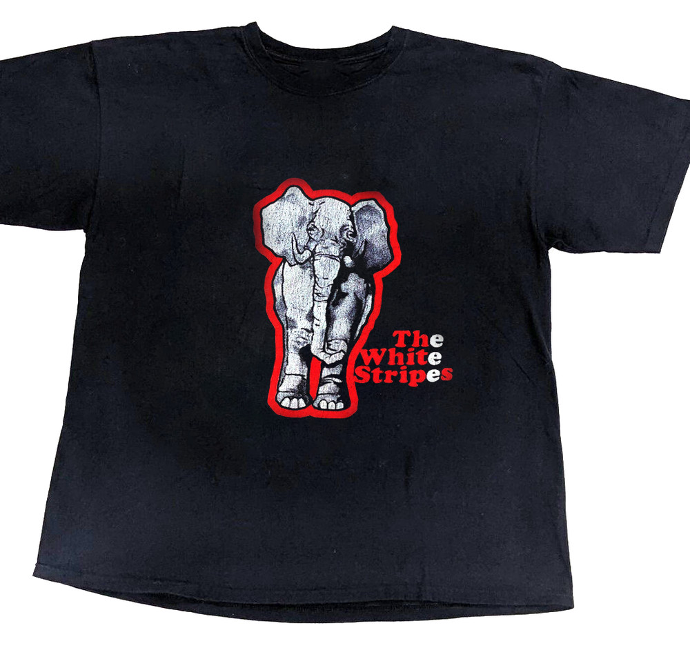 Vintage Elephant The White Stripes Band Gift For Fans Black S-5XL Shirt CK081