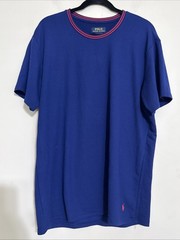 POLO RALPH LAUREN men t shirt large BLUE CASUAL BEACH OFFICE PULL ON CREW NECK