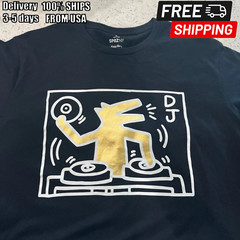 Remake Keith Haring Guggenheim museum black classic style T shirt NH13645