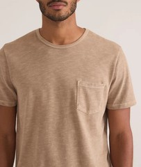 Marine Layer Vintage Heavy Slub Pocket Tee Mens Small Taupe Soft $54 NWT