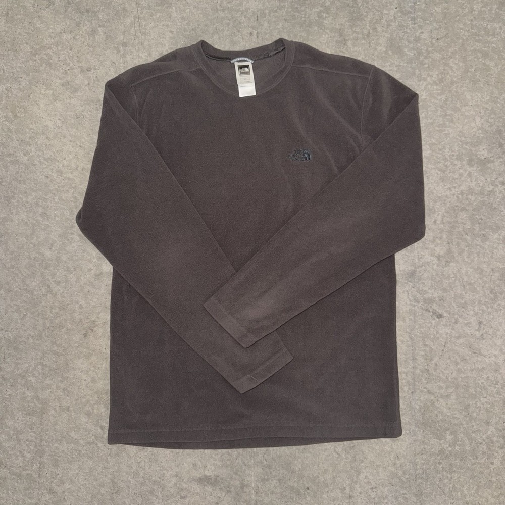 The North Face Mens Medium Long Sleeve Charcoal Gray Fleece Crewneck Pullover