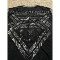 American Fighter Mens Black Olive Green Foil Graphic T-Shirt Buckle Exclusive M
