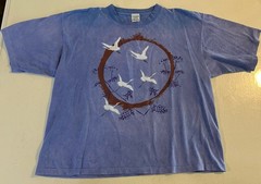 VTG Andrea Bragg Migrating Sandhill Cranes T-Shirt XL Cotton Single Stitch