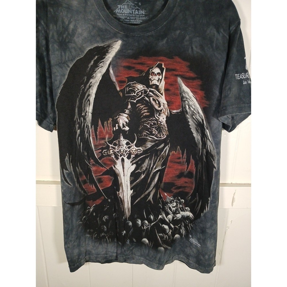 The Mountain Death Wish Grim Reaper Skulbone Tie Dye Shirt Tee Small Abrar Ajmal