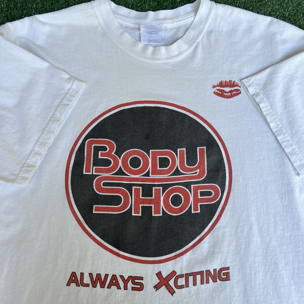 VTG 90s Y2K Men’s The Body Shop Strip Club “Always Xciting” White T-Shrit Large