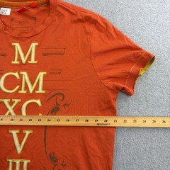 Hugo Boss Shirt Mens Large Orange Short Sleeve Roman Numeral Boss Orange Adult