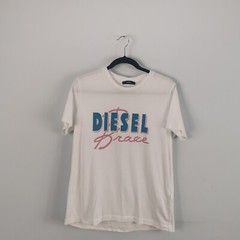 DIESEL Mens T Shirt White Retro Size 38″ XL But Fits Medium