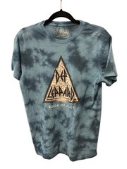 Def Leppard Band T-Shirt Size Small Blue Tie Dye Rock of Ages