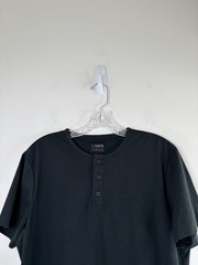 CUTS AO Henley Curve-Hem Tee Medium Black PYCA Pro® Elongated Short Sleeve Shirt