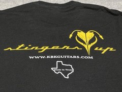 Black Stingers Up KBK Guitars Custom Shirt District Large Texas Guitar Company
