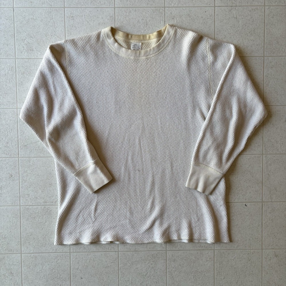 VTG 1970s Military Waffle Knit Thermal Shirt Men’s Large Made In USA Surplus
