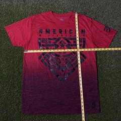 American Fighter Men’s Red To Black Ombré Gradient Graphic T-Shirt Size XL