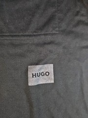 Boss By Hugo Boss Men Black Tee Shirt Front Pocket Logo Ribbed Cuff & Collar XL