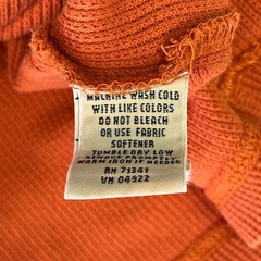 LL Bean Mens Burnt Orange Waffle Knit Long Sleeve Thermal Crewneck Shirt Size L