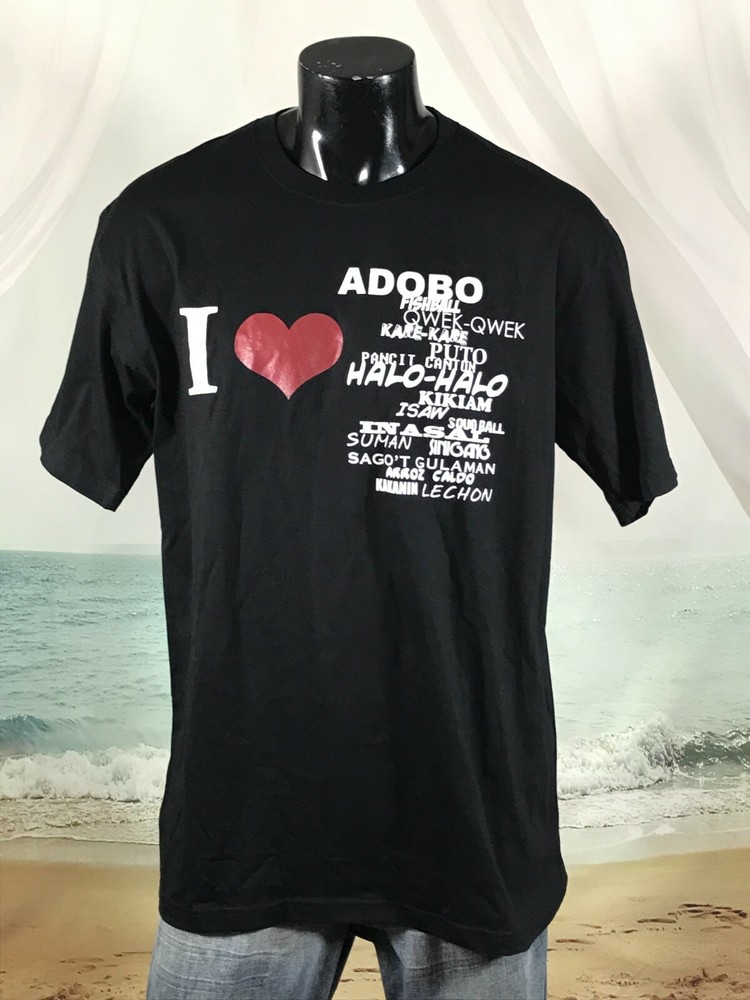 DIBUHO Philippines I ❤️ ADOBO Pancit Filipino Culture Food 3XL actual XL/2XL NEW