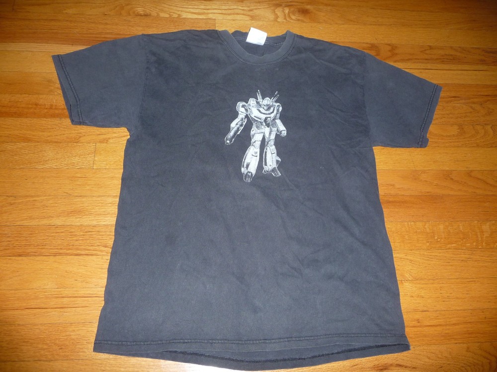 genuine vintage Macross Valkyrie VF-1S Takatoku Toys Japan t-shirt size L