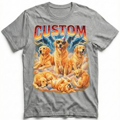 Custom Pets Portrait Party T-Shirt Personalized Cat Dog Memory Graphic Tee