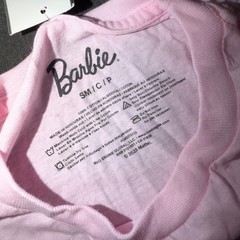 Barbie Mens Pink Graphic T-Shirt Script Logo Cotton Crew Neck MWBA03HMSC S NEW