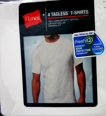 HANES Men’s 4-PACK Tagless T-Shirts Original Fit FRESHIQ M White NWT