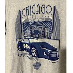 NASCAR Chicago Street Race T-Shirt Men’s L Blue Heather Art Deco Graphic 0850