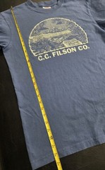 C.C. Filson Graphic Tee Shirt Blue Knit Hiking Mountain Fishing Men’s Size Small