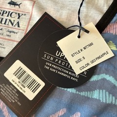Spicy Tuna NWT Tropical Pineapple Stretch Tank Top S Beach Resort Hawaii Coastal