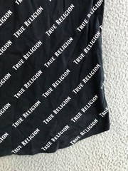 True Religion Shirt Women’s XL Black Sleeveless Round Neck All Over Logo Print