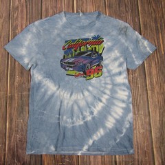 California Custom Motors Shirt Mens Large Tie Dye 96 Car Graphic 90s Tee