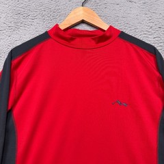 LL Bean Shirt Mens Medium Tall MT Red Gray Base Layer Outdoor Performance Hiking